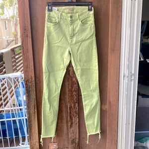 Mother size 26 high rise skinny jeans in light green